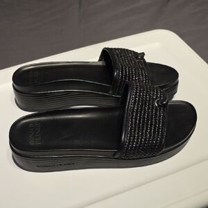 Donald J. Pliner Black Woven Sandals